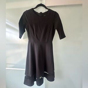 Lulus XS Black Swing Dress Elbow Length Sleeve